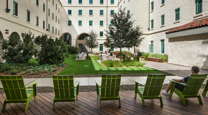 SDSU residence hall courtyard